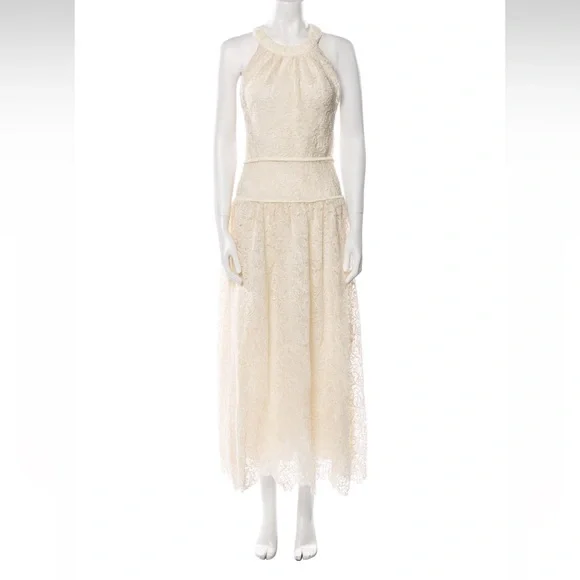 JONATHAN SIMKHAI Gabriela Ivory Lace Midi Dress - Picture 7 of 12